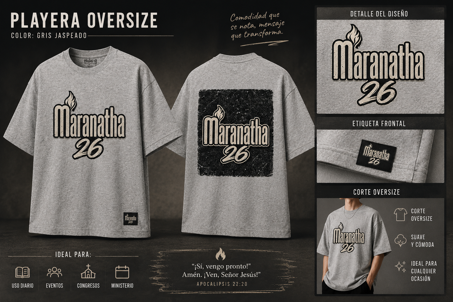 PLAYERA OVERSIZE NEGRA